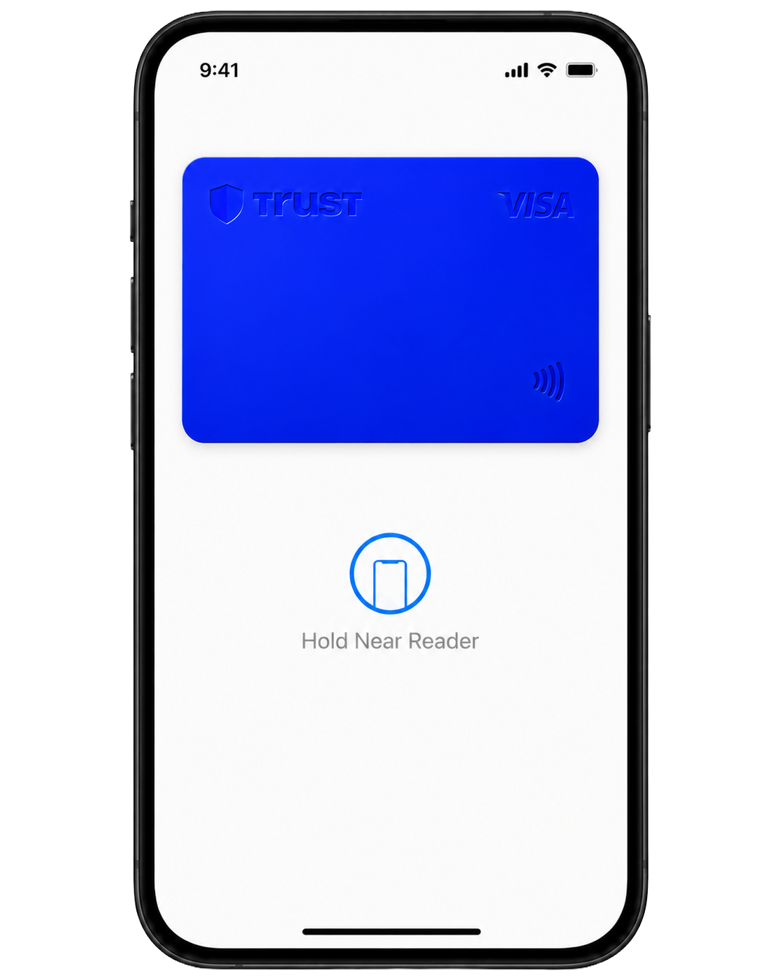 Apple Pay ready with Trust Card — hold near reader
